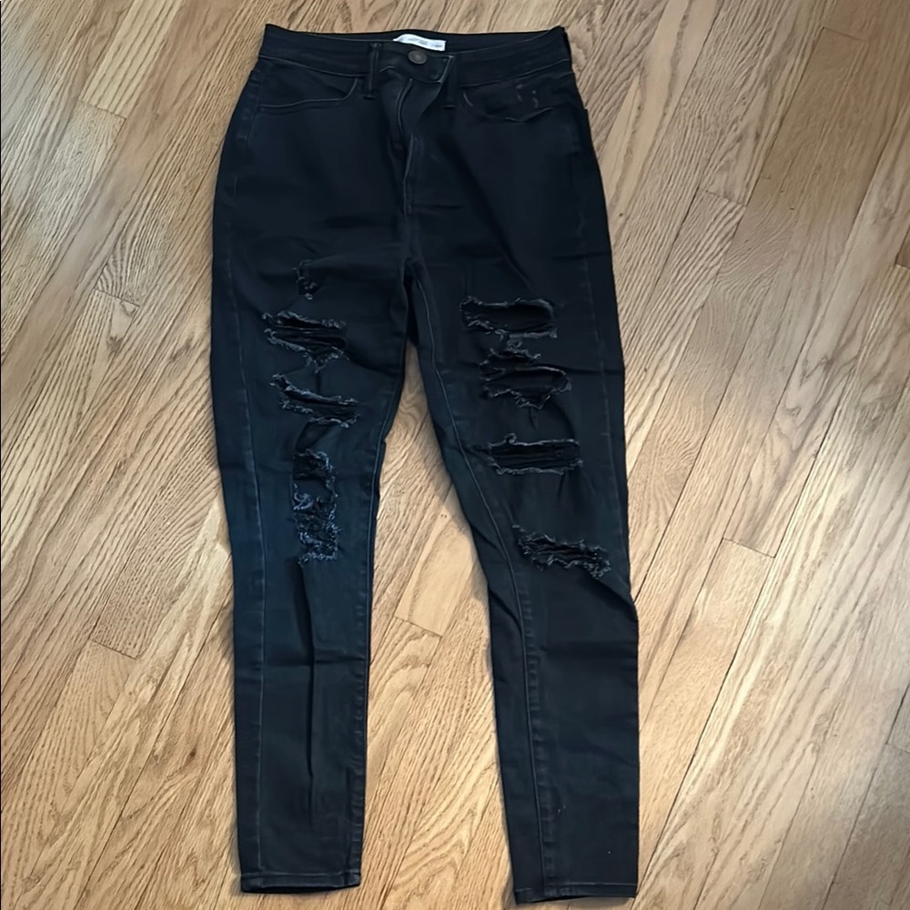 SO Black Distressed Skinny Jeans